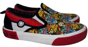 Ground UP Pokemon PIKACHU Slip-On Canvas Shoes Youth Size 2